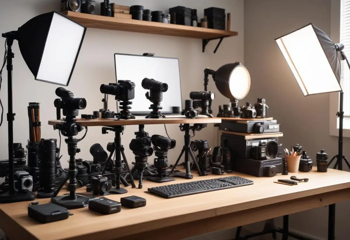 Kameratillbehör som gör fotografering enklare illustration